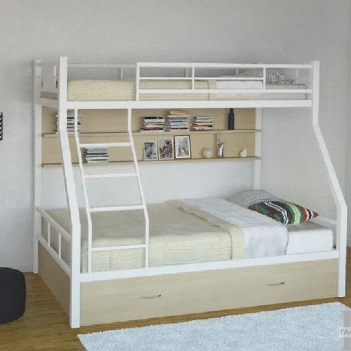 Двухъярусная кровать «Гранада ПЯ 140» с ящиками и полками